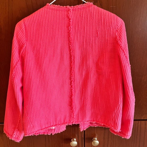 Zara jacket fuchsia with checked lining like new, size XS