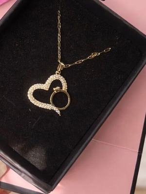 Heart Solitaire Necklace new, gold color