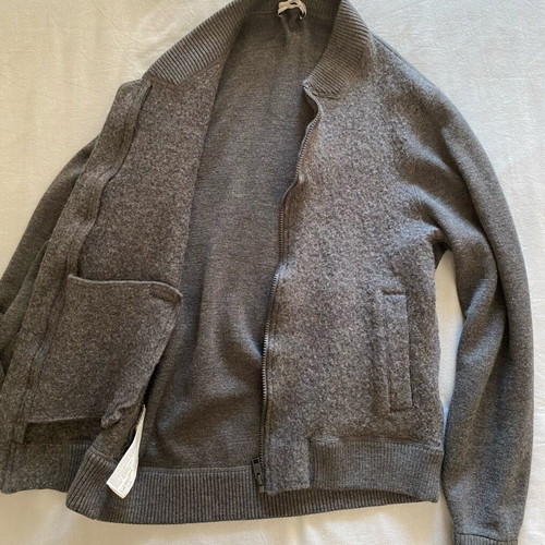 Mango men's cardigan large like new gray