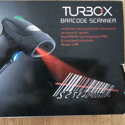 Turbo x barcode scanner like new, suitable for POS and cash registers with USB ports