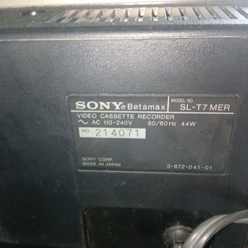 Sony Betamax Video Cassette Recorder SL-T7MER used