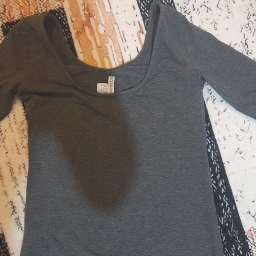 H&M blouse with cut-out back like new, gray, size S