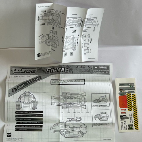G.I. Joe Sigma 6 - H.I.S.S Tank - Hasbro - Neuf