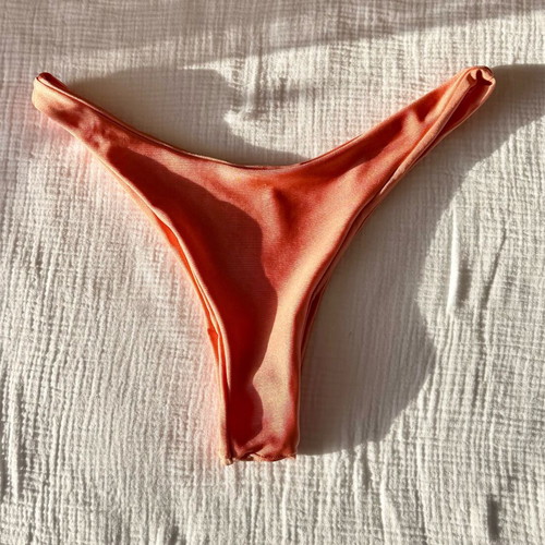 Bikini bottom peach high cut Brazil size L new