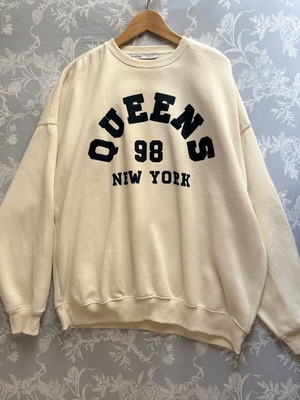 Φούτερ Bershka Oversized σε εκρού χρώμα σαν καινούργιο