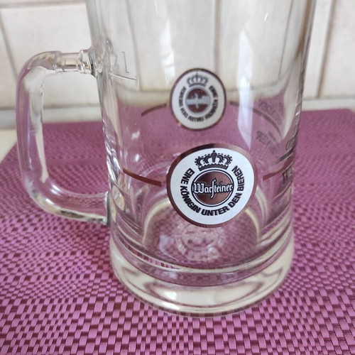 Warsteiner collectible beer glass 400ml with handle like new
