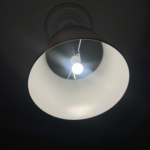Fabric ceiling light like new, gray-beige