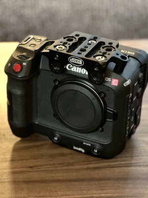 Canon EOS C70 4K Digital Cinema Camera used with accessories