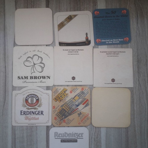 Beer Coasters used, set of 10