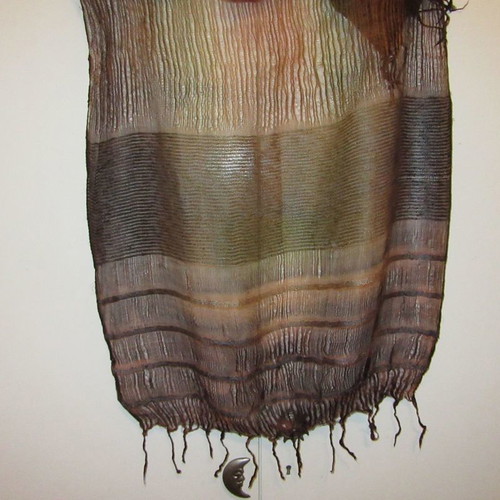 Silk women's scarf airy elegant, new, earth tones