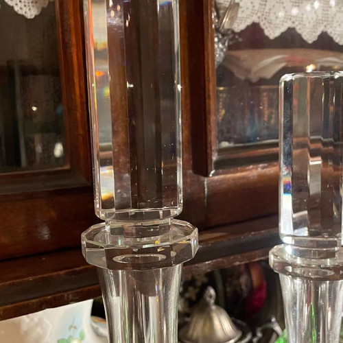 Crystal carafe used, handmade, tall, MSA Collection