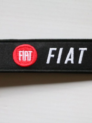 FIAT μπρελόκ Μπρελόκ Υφασμάτινο Κεντητό embroidery ελαφρύ 13 εκατοστά italy κλειδιά κλειδί ΦΙΑΤ