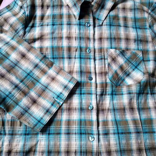 Canda XXL women's checked shirt like new, turquoise and brown