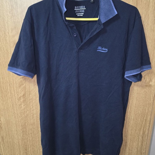 Biston men's short-sleeve polo shirt dark blue size M like new