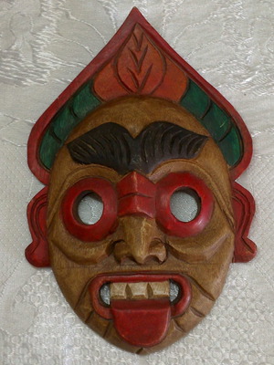Latin American wooden carved wall mask new