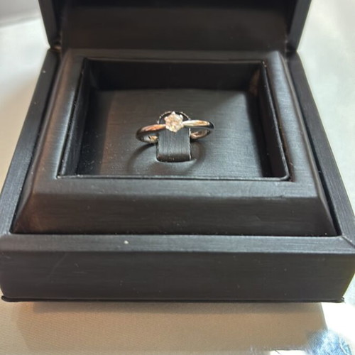 White gold ring with real diamond like new