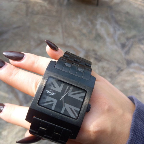 Mini Black Jack watch new, black matte, square dial
