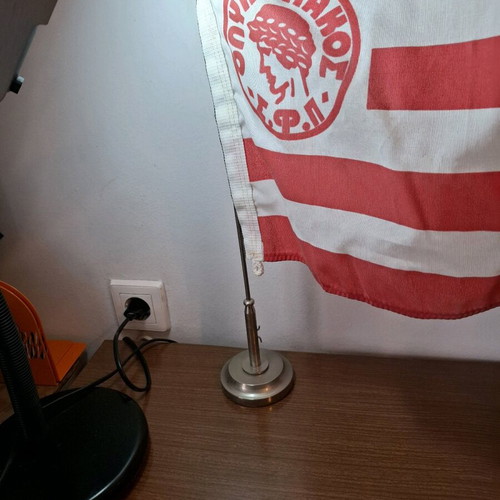 Vintage Olympiakos flag used with stand