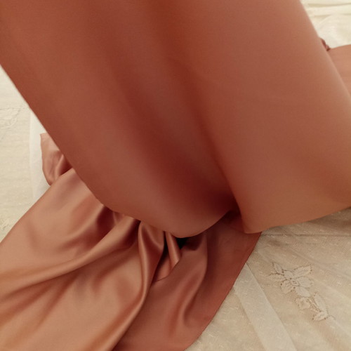 Satin fabrics from Italy new, muted salmon color