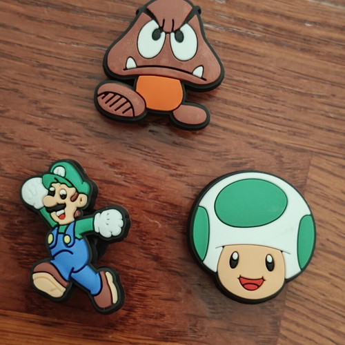 Super Mario pins set of 3 for Crocs new, colorful