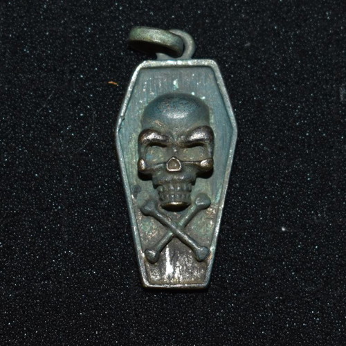 Coffin pendant silver-plated bronze used, late 19th century