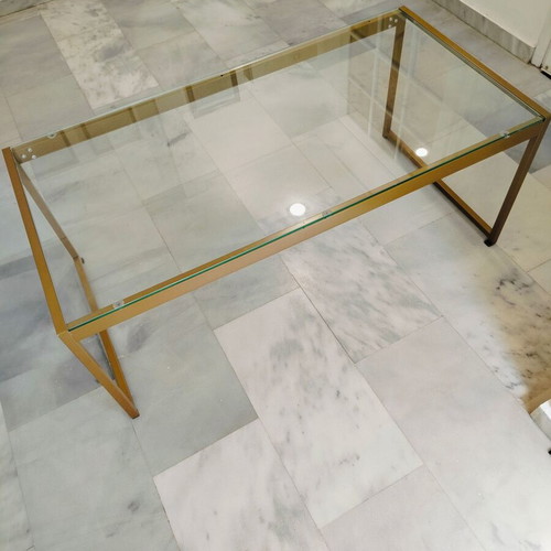 Rectangular coffee table gold like new 110x46.5x52.5 cm