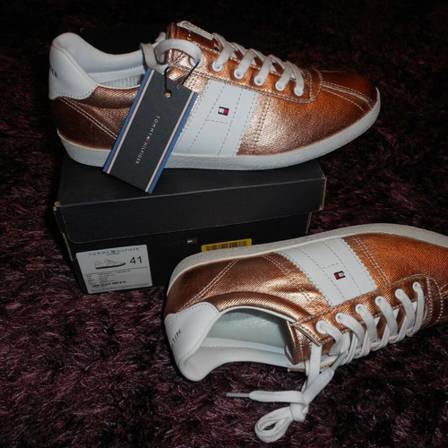 Tommy Hilfiger sneakers new, size 41, rose gold textile and leather