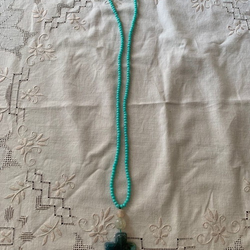 Necklace like new handmade turquoise with cross