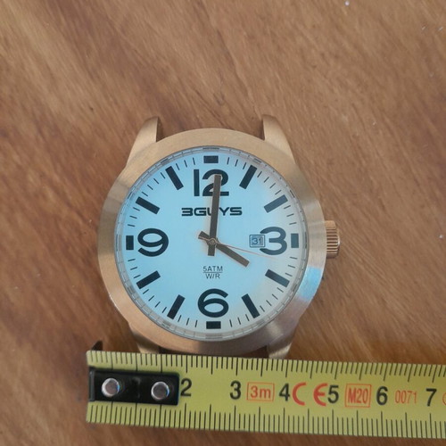 3Guys wristwatch used, bronze/gold with white dial