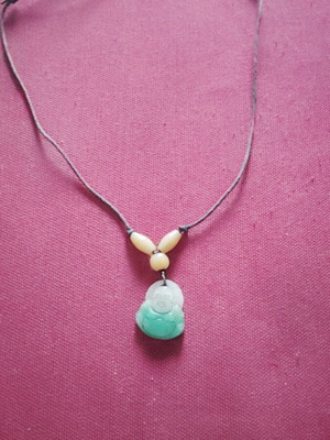 Buddha Amulet used, rare Amazonite stone, Thai monks