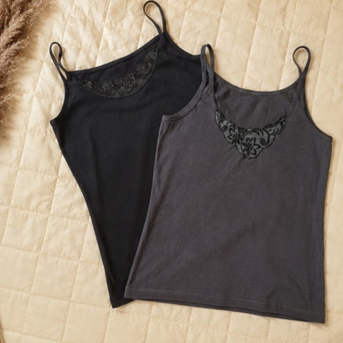 Cotton tank tops set of 2, like new, size L/XL, black