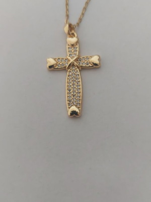 Women's cross new, gold stainless steel