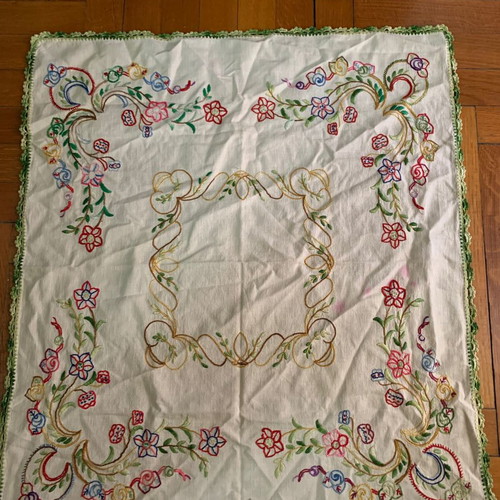 Handmade folk art embroidery used