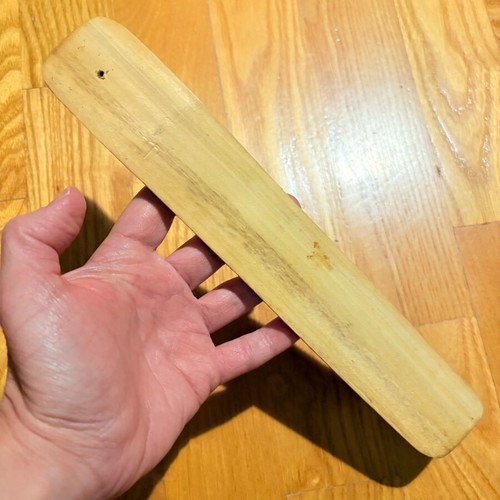 Incense stick holder used, wood and glass with beads decoration