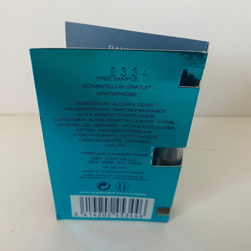 Cool Water by Davidoff perfume sample new, 1 ml