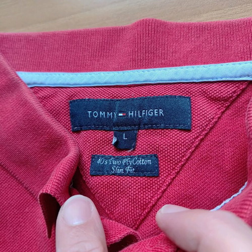 Tommy Hilfiger men's polo shirt size L like new, red