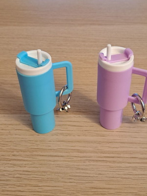 Mini Charm keychains small thermos, pack of 2