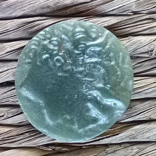 Cameos handmade glass with ancient Greek coin motifs, pack of four