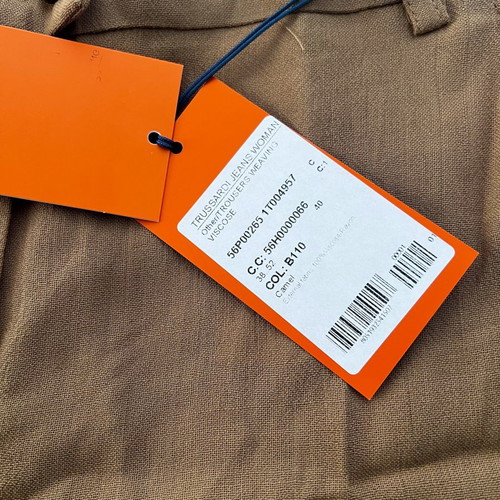 Trussardi Jeans New Pants Size S Beige Brown