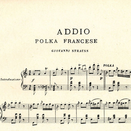 Addio (Polka Francese) piano sheet music used