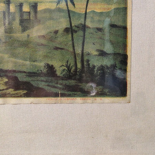 Chromolithograph of Crucifixion 19th Century Refurbished, German Origin