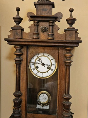 Antique German Wall Clock with Pendulum used