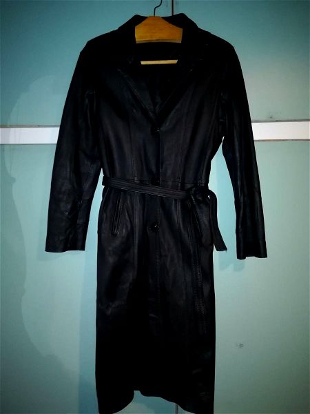 ginekio dermatino palto - makri XL (Women's Leather coat- long, size XL)