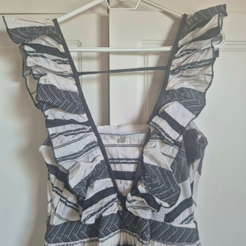 A.L.E. maxi dress beige-black cotton size L like new