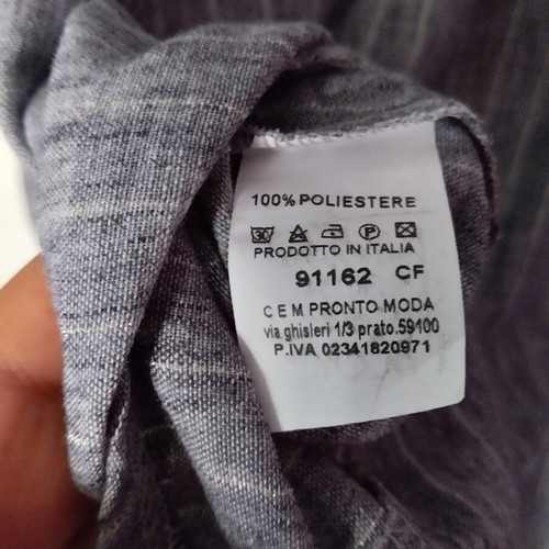 Shirt new, gray, sleeve with elbow button, size M/L, made in Italy