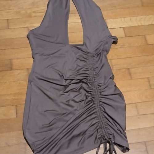 Dark brown halter-neck mini dress, size small