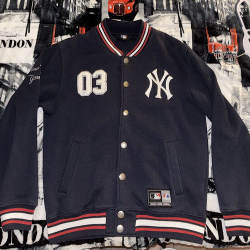 Majestic NY Yankees Varsity Jacket like new, size M, white and blue