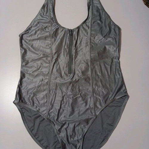 Textiles Vertrauen one-piece swimsuit used, silver/grey metallic, L/XL