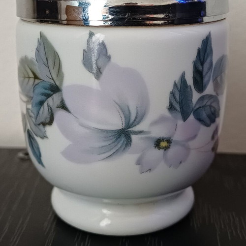 Vintage Royal Worcester June Garland porcelain egg coddler, like new
