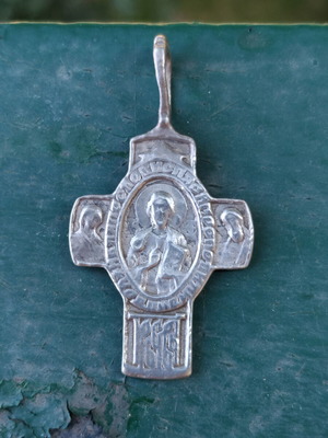 Russian cross 150 years old used, gray